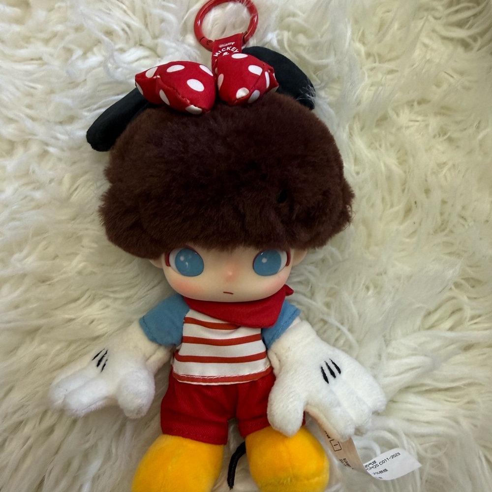 Pop Mart Dimoo Mickey Mouse Adorable Plush Toy with Red and Yellow Outfit